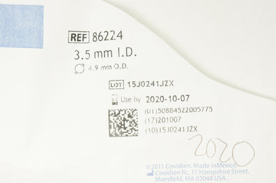 Covidien 86224 Mallinckrodt Oral/Nasal Tracheal Tube 3.5mm ID x 4.9mm OD (x)